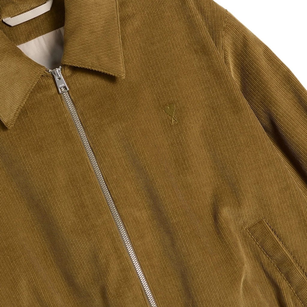 AMI Paris Men's Fine Corduroy Velvet ADC Jacket Bronze